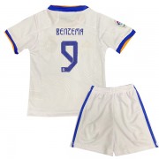 Kinder Fussball Trikot Real Madrid 2021-22 Karim Benzema 9 Heim Trikotsatz Kurzarm..